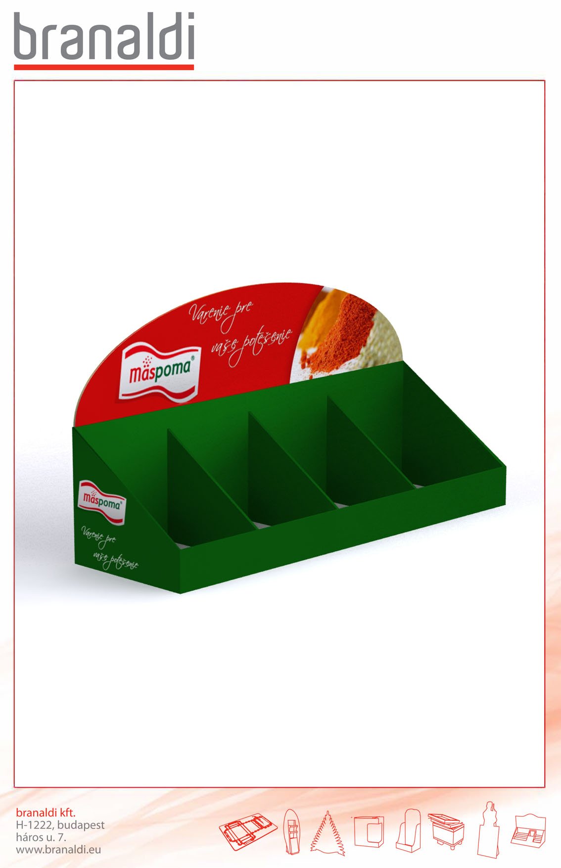 Pulti kínáló display elválasztóval